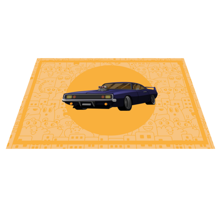 Mantel individual original Dibujos animados de coche corriendo mu - TenVinilo