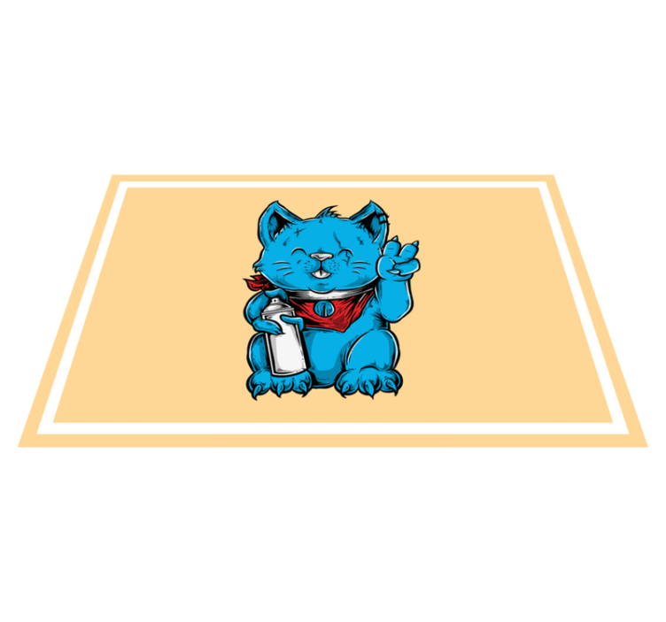 Individual de mesa infantil gato azul alegre - TenVinilo