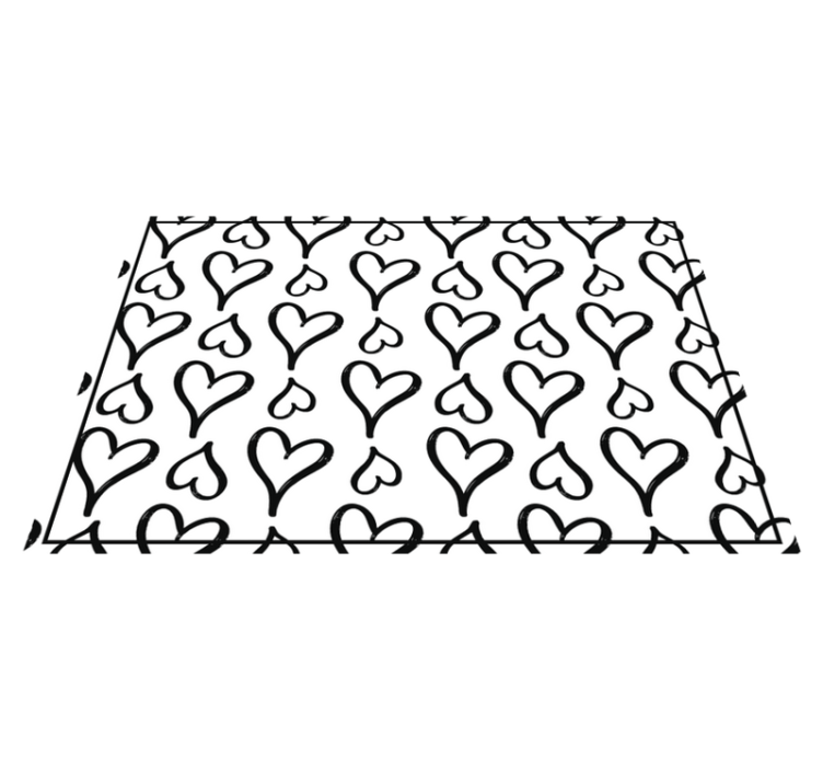 Mantel individual casa Iconos de corazón ilustrados en negro - TenVinilo