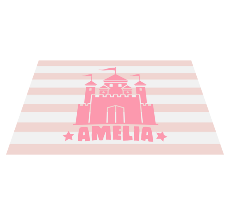 Mantel individual personalizable Castillo monocolor con princesas - TenVinilo