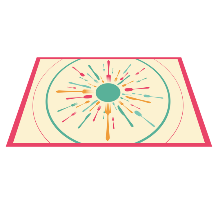 Individual mesa moderno explosión de cubiertos coloridos - TenVinilo