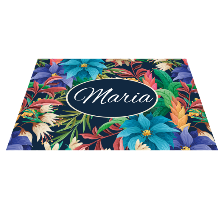 Individual mesa personalizable plato floral personalizado - TenVinilo