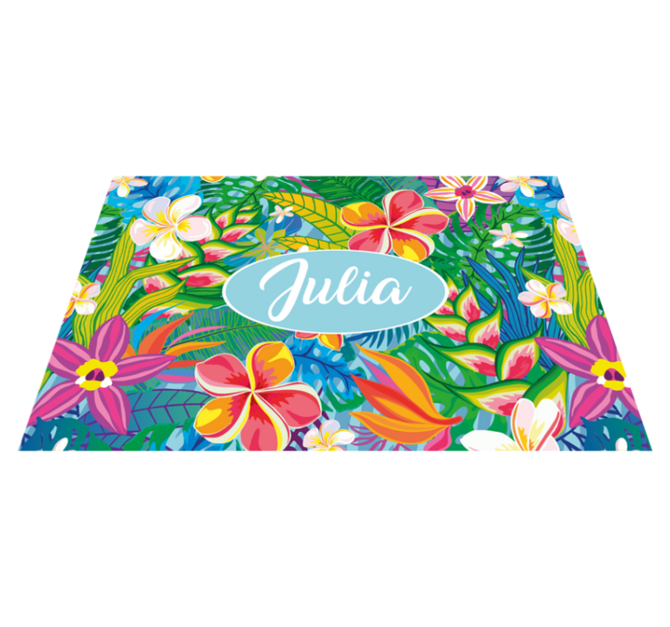 Individual mesa personalizable floral tropical personalizado - TenVinilo