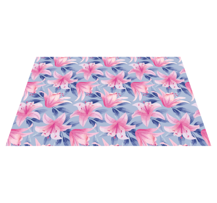 Individual original mesa patrón de lirios rosa floral - TenVinilo