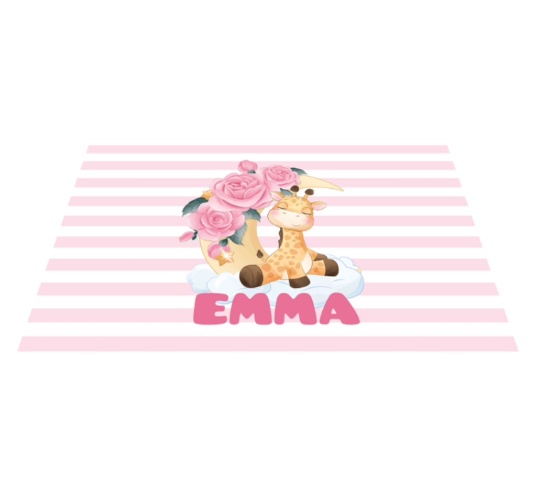 Individual de mesa infantil jirafa con rosas - TenVinilo