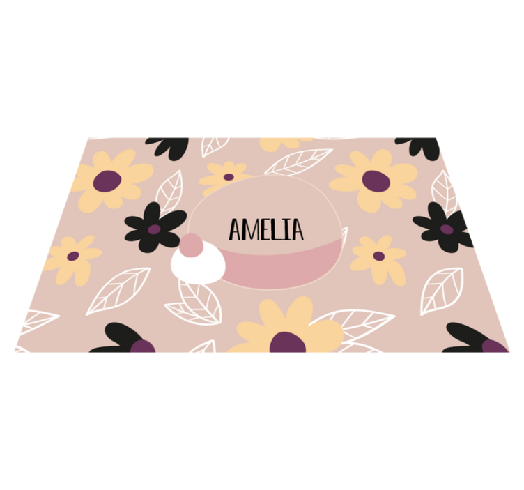 Individual de mesa infantil estampado botánico personalizado - TenVinilo