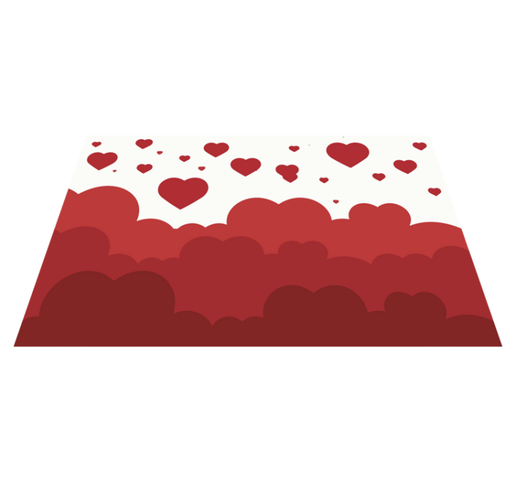 Mantel individual original Diseño de nube de corazón rojo - TenVinilo