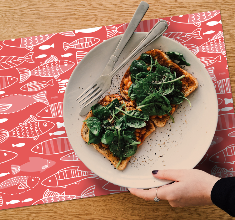 Mantel individual original contraflujo peces - TenVinilo