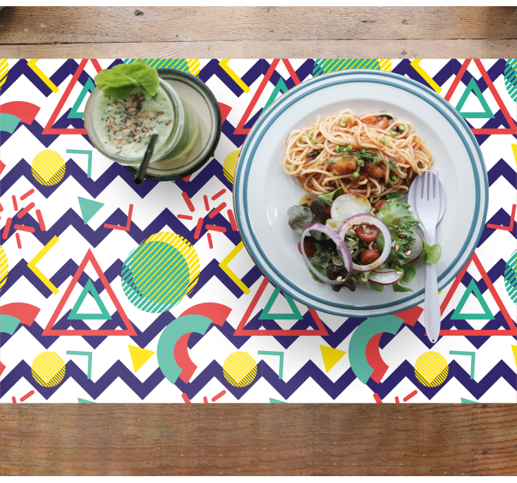 Individual mesa moderno diseño de patrón geométrico - TenVinilo