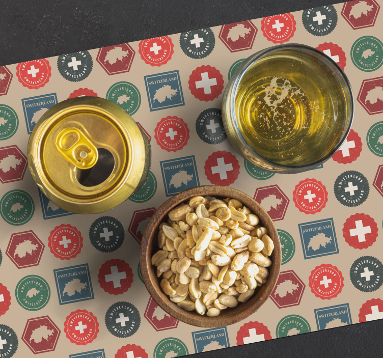 Mantel individual restaurante Sellos de suiza vintage - TenVinilo