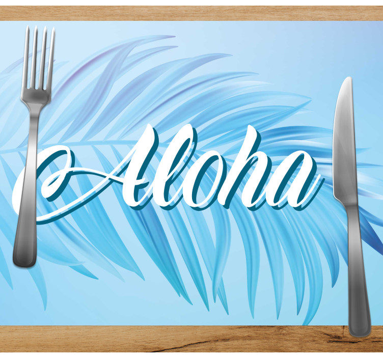 Manteles individuales con nombre Aloha personalizable - TenVinilo