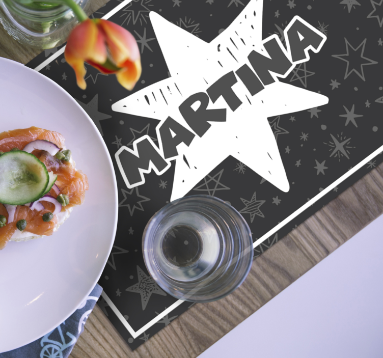 Manteles individuales con nombre Estrella personalizada - TenVinilo