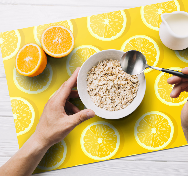 Mantel individuales colores rodajas limones - TenVinilo