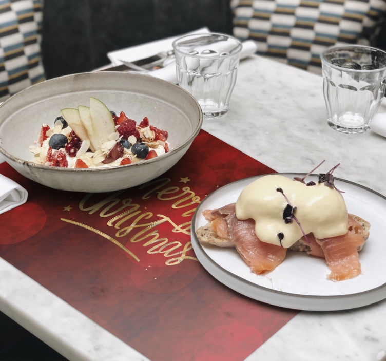 Mantel individual navideño rojo feliz navidad - TenVinilo