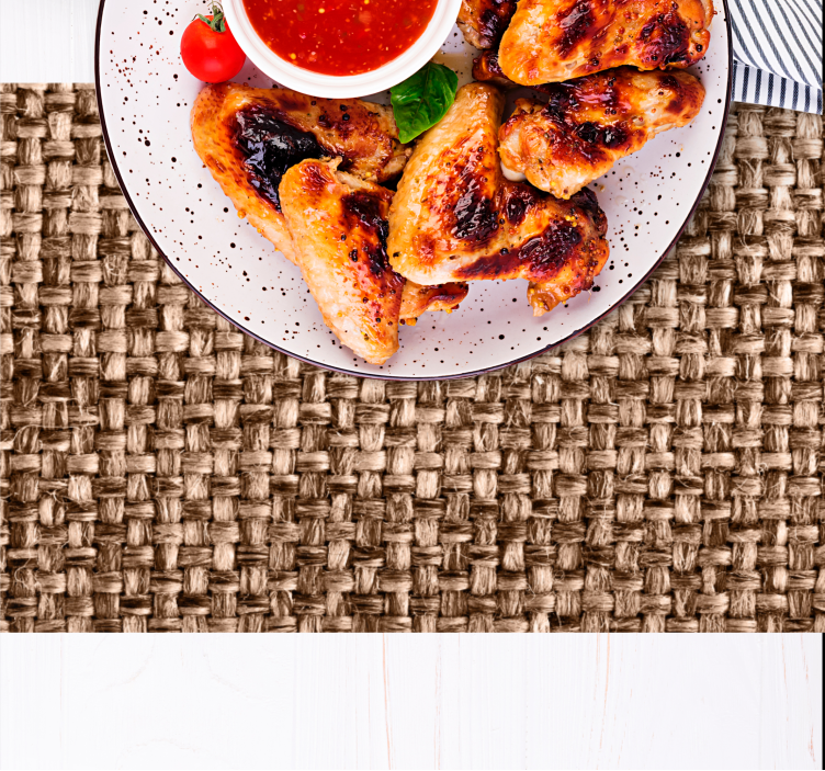 Mantel individual patrón Diseño artesanal marrón - TenVinilo