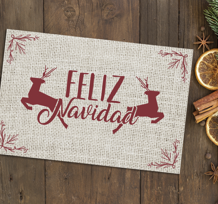 Mantel individual navidad frase feliz navidad - TenVinilo