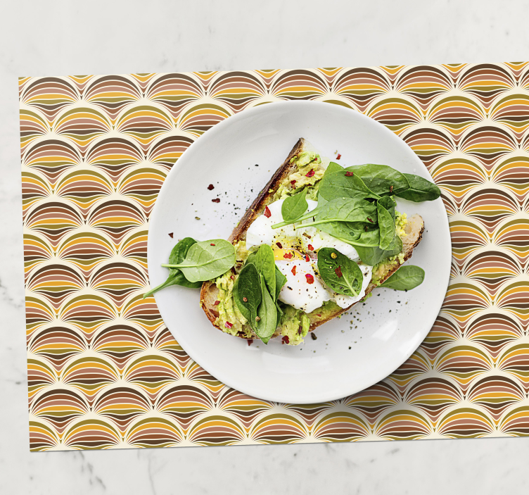 Mantel individual patrón soles de los 70 - TenVinilo