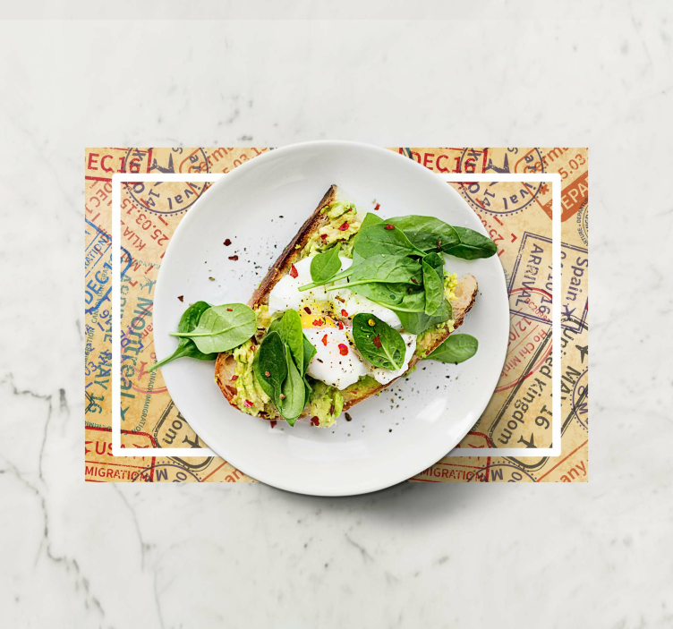 Mantel individual vintage sellos de viajes Mantel individual vintage sellos de viajes - TenVinilo