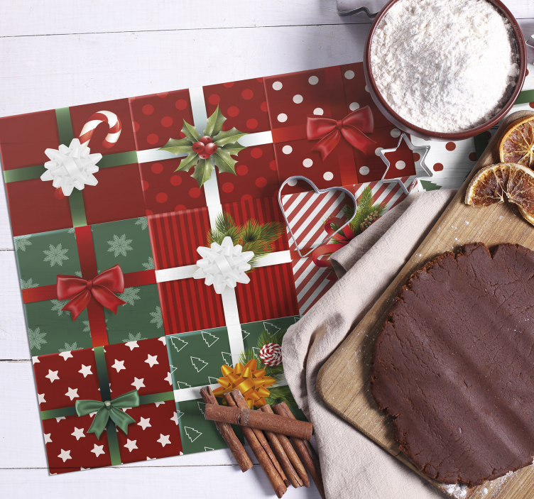 Manteles individuales navideños con regalos - TenVinilo