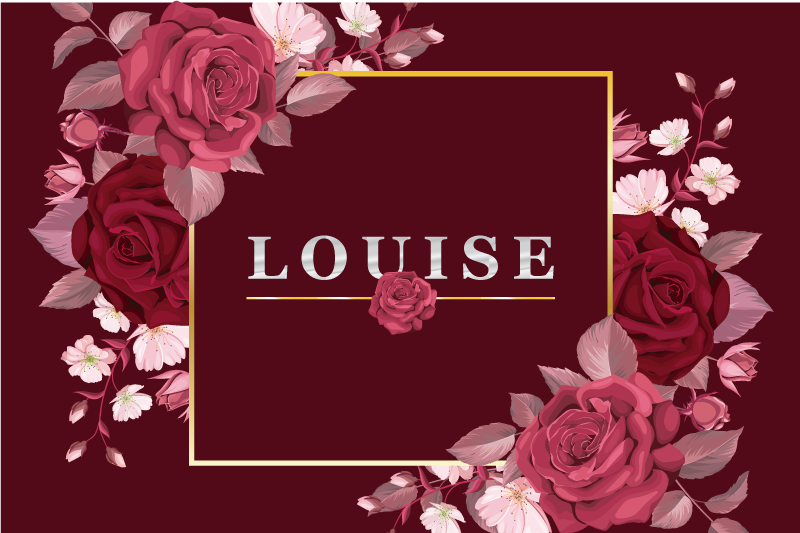 Mantel individual elegante con nombre de rosas - TenVinilo