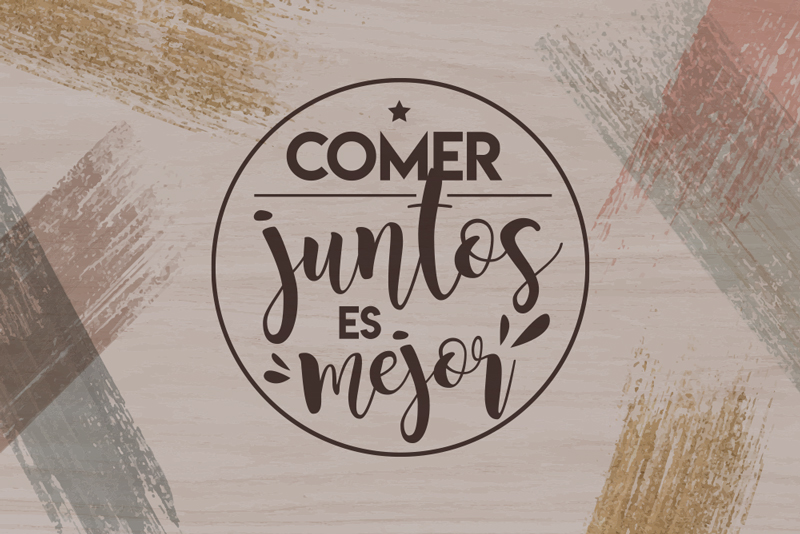 Manteles individuales frase mejor comer juntos - TenVinilo