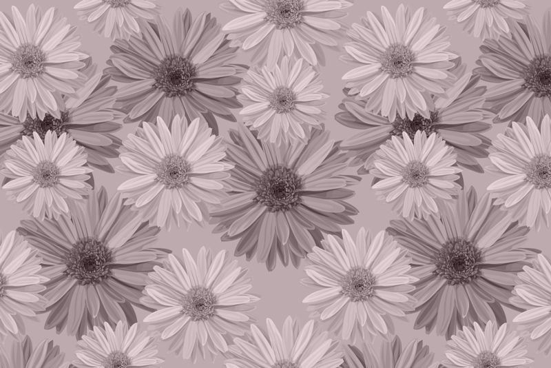 Mantel individual de flores grises bonitas - TenVinilo