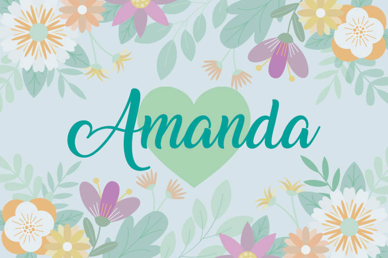 Individual mesa personalizable corazón de flores amanda - TenVinilo