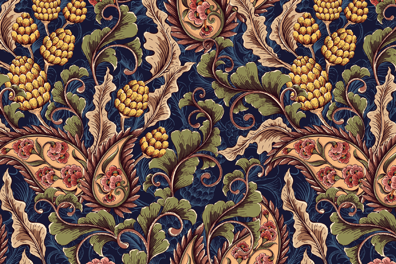 Individual original mesa patrón de arte floral - TenVinilo