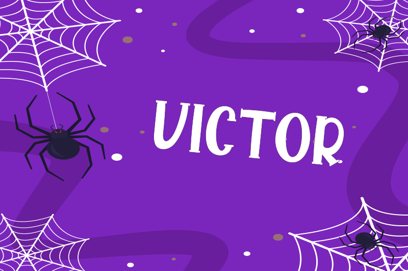 Mantel individual infantil con telarañas y nombre - TenVinilo