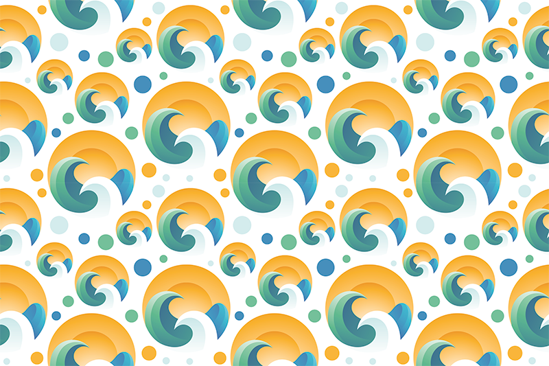 Mantel individual patrón sol y olas - TenVinilo