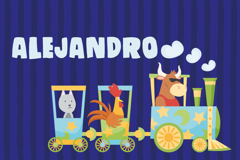 Individual de mesa infantil animales del tren colorido - TenVinilo