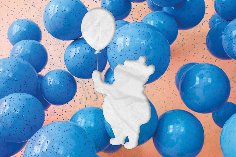 Individual de mesa infantil oso con globo - TenVinilo