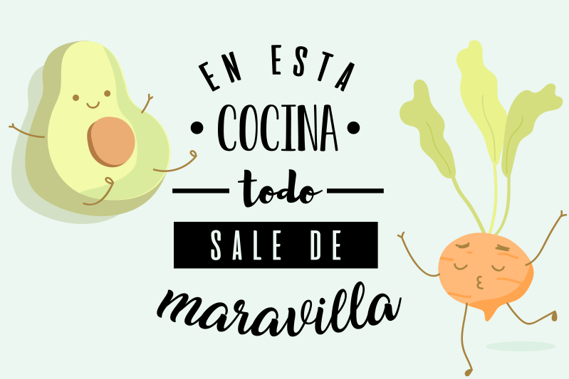 Mantel individual frases Frase en esta cocina - TenVinilo