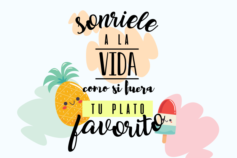 Manteles individuales frases Frase sonreír a la vida - TenVinilo