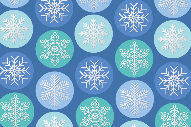 Individual de mesa navideño círculo con copos de nieve - TenVinilo