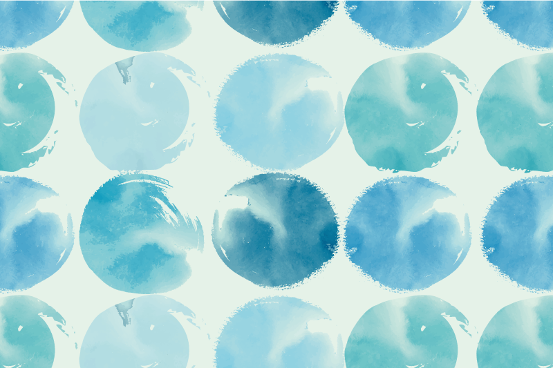 Individual mesa moderno motivos circulares acuarelados - TenVinilo