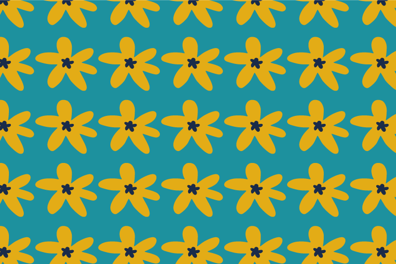 Individual mesa moderno patrón floral vibrante - TenVinilo