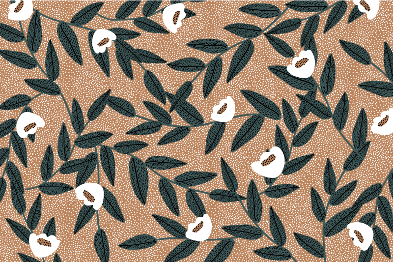 Individual mesa patrón cubre mesa de hojas - TenVinilo