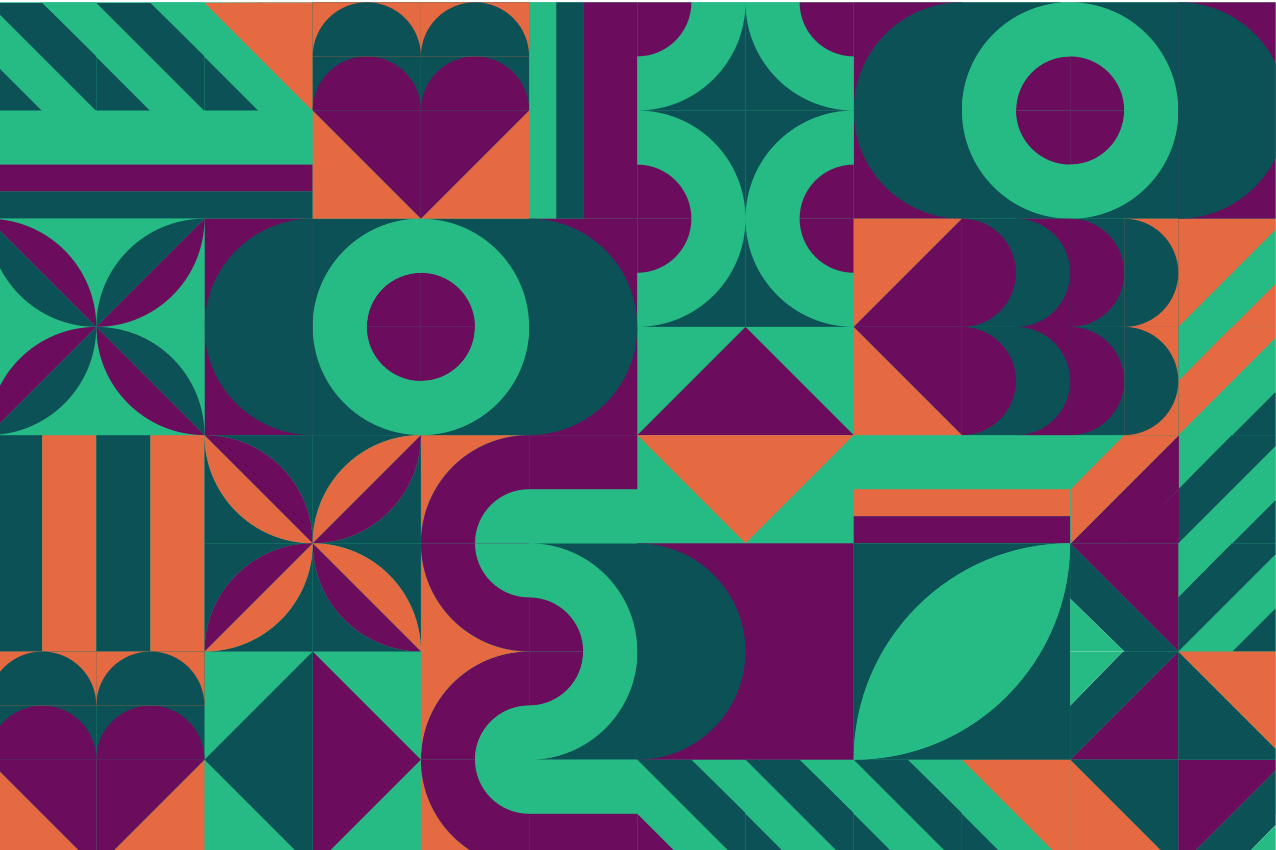 Mantel individual moderno Patrón geométrico coloreado - TenVinilo