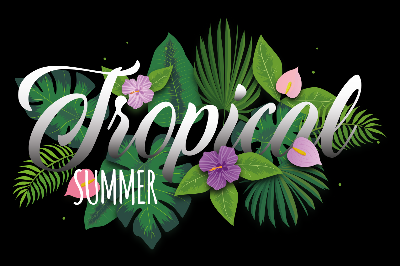 Individual original mesa ambiente tropical de verano - TenVinilo