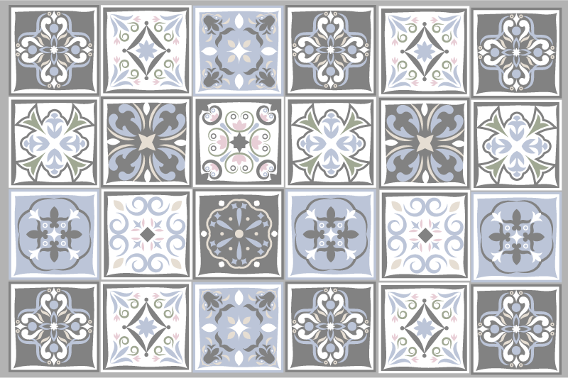 Individual mesa patrón azulejos ornamentales - TenVinilo