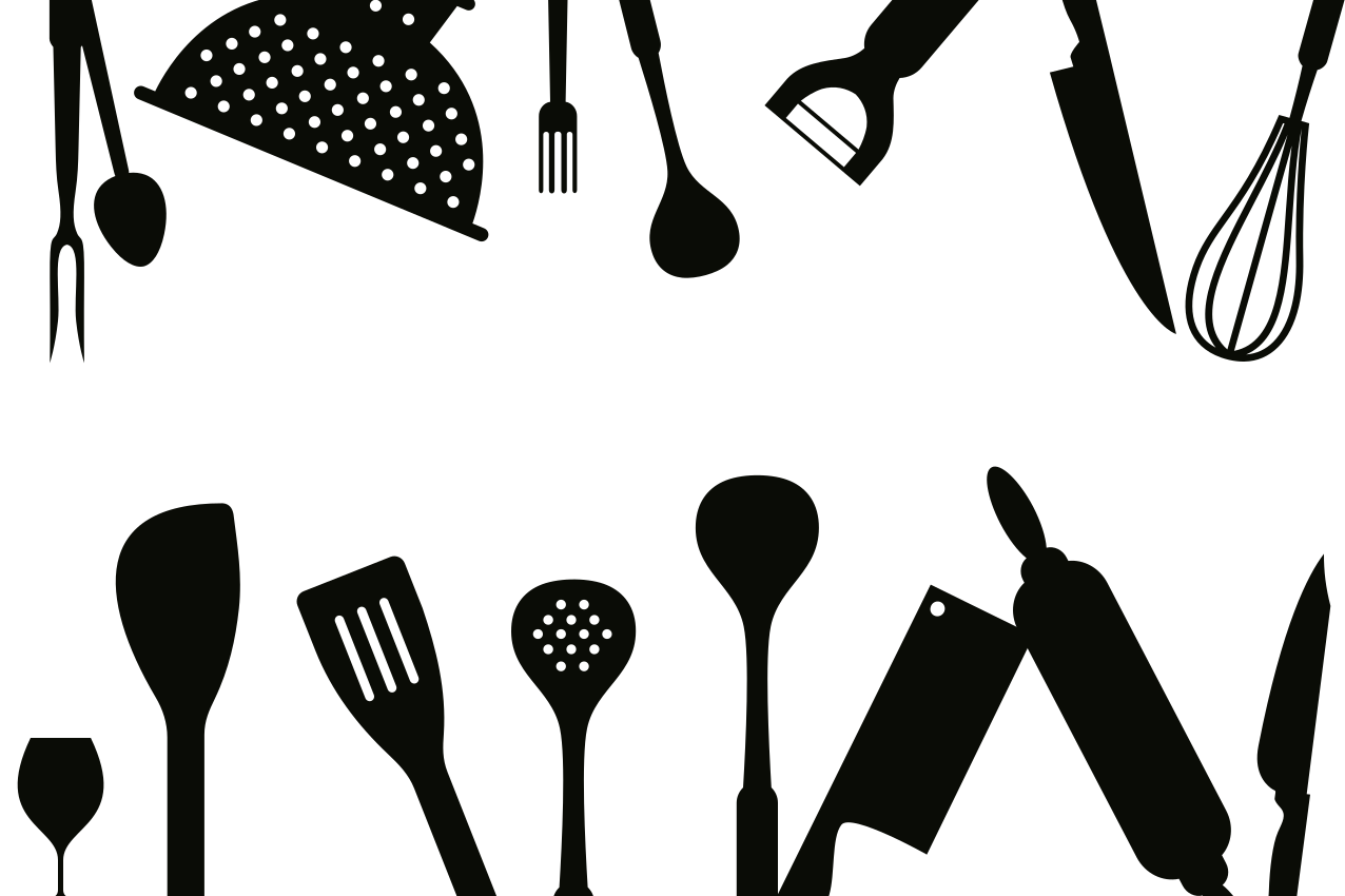 Individual original mesa colección de utensilios de cocina - TenVinilo