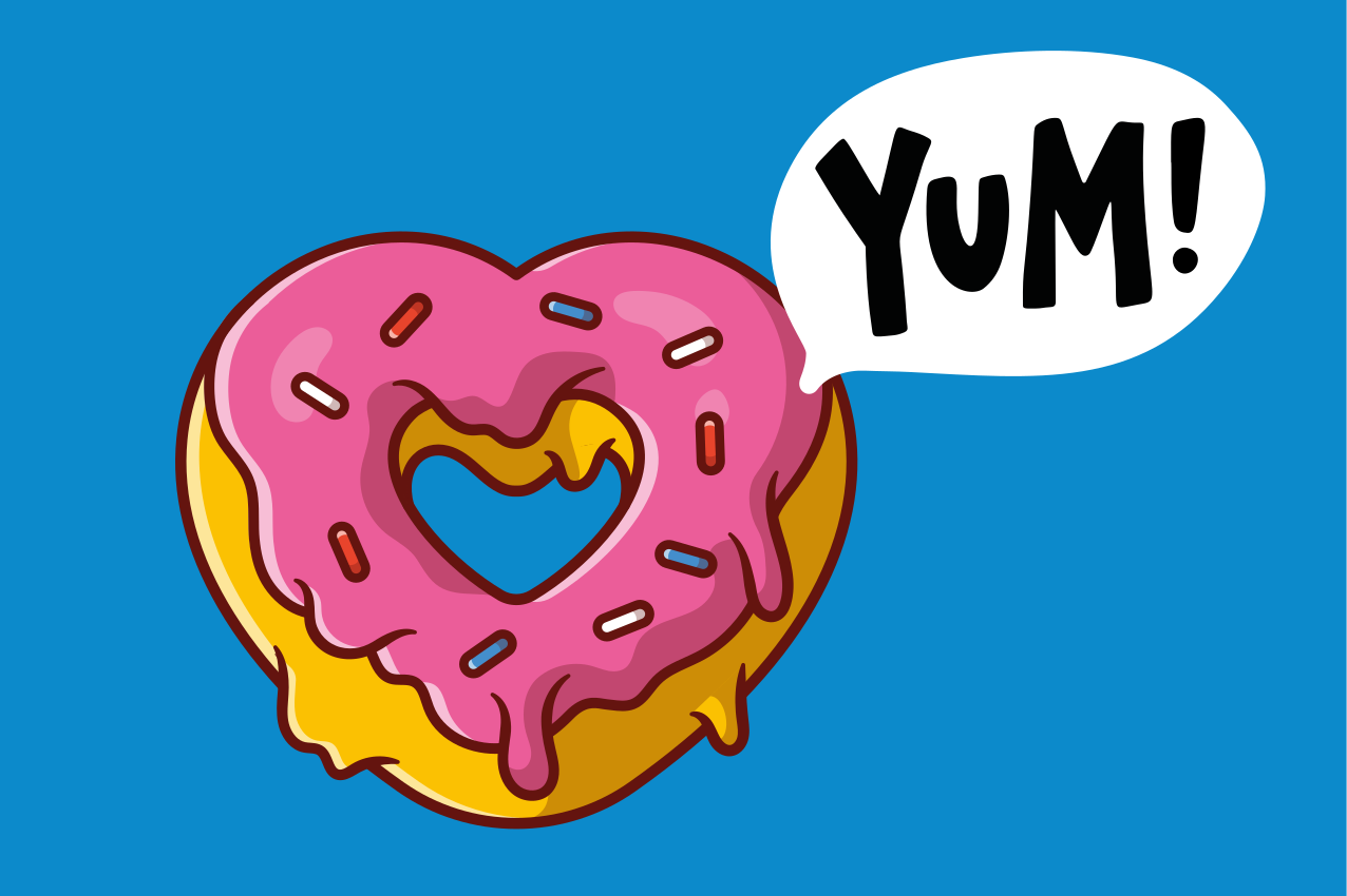 Mantel individual casa Lindo donut de amor con mensaje de amor - TenVinilo