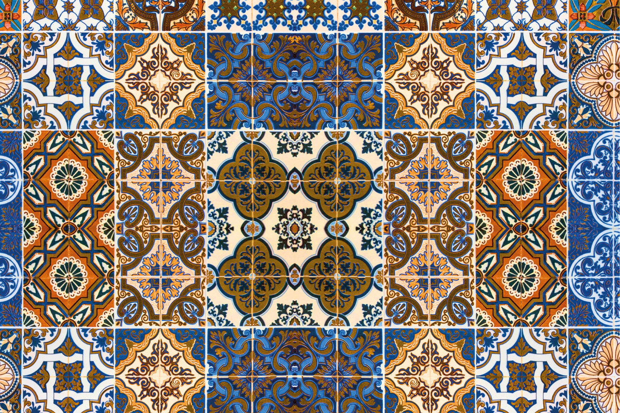 Individual mesa patrón patrones de azulejos intrincados - TenVinilo
