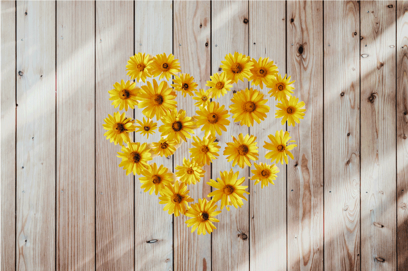 Individual original mesa arreglo floral corazón - TenVinilo