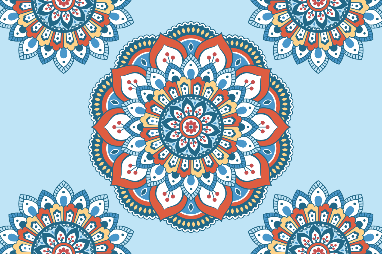 Individual original mesa motivo mandala vibrante - TenVinilo