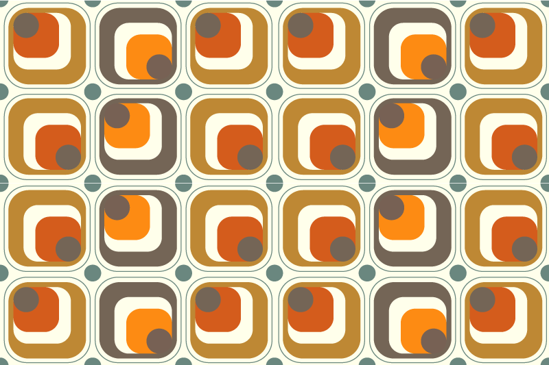 Individual mesa moderno cuadrados retro estampados - TenVinilo