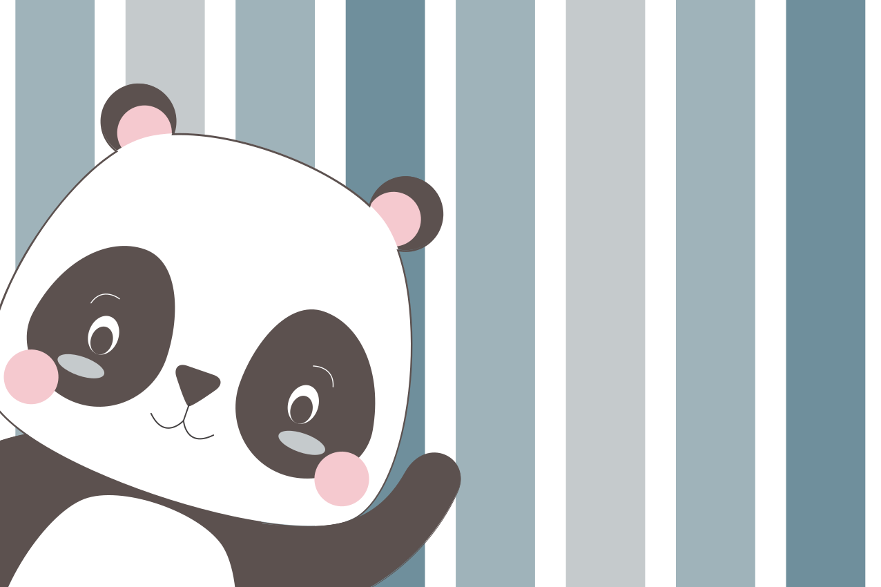 Individual de mesa infantil diseño de personaje panda - TenVinilo