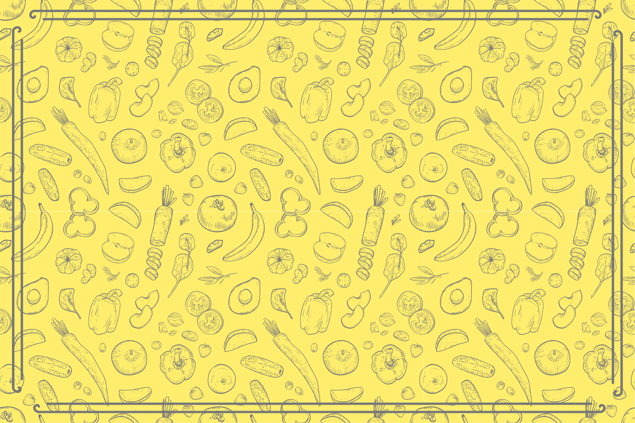 Mantel individual original Conjunto de frutas y verduras - TenVinilo