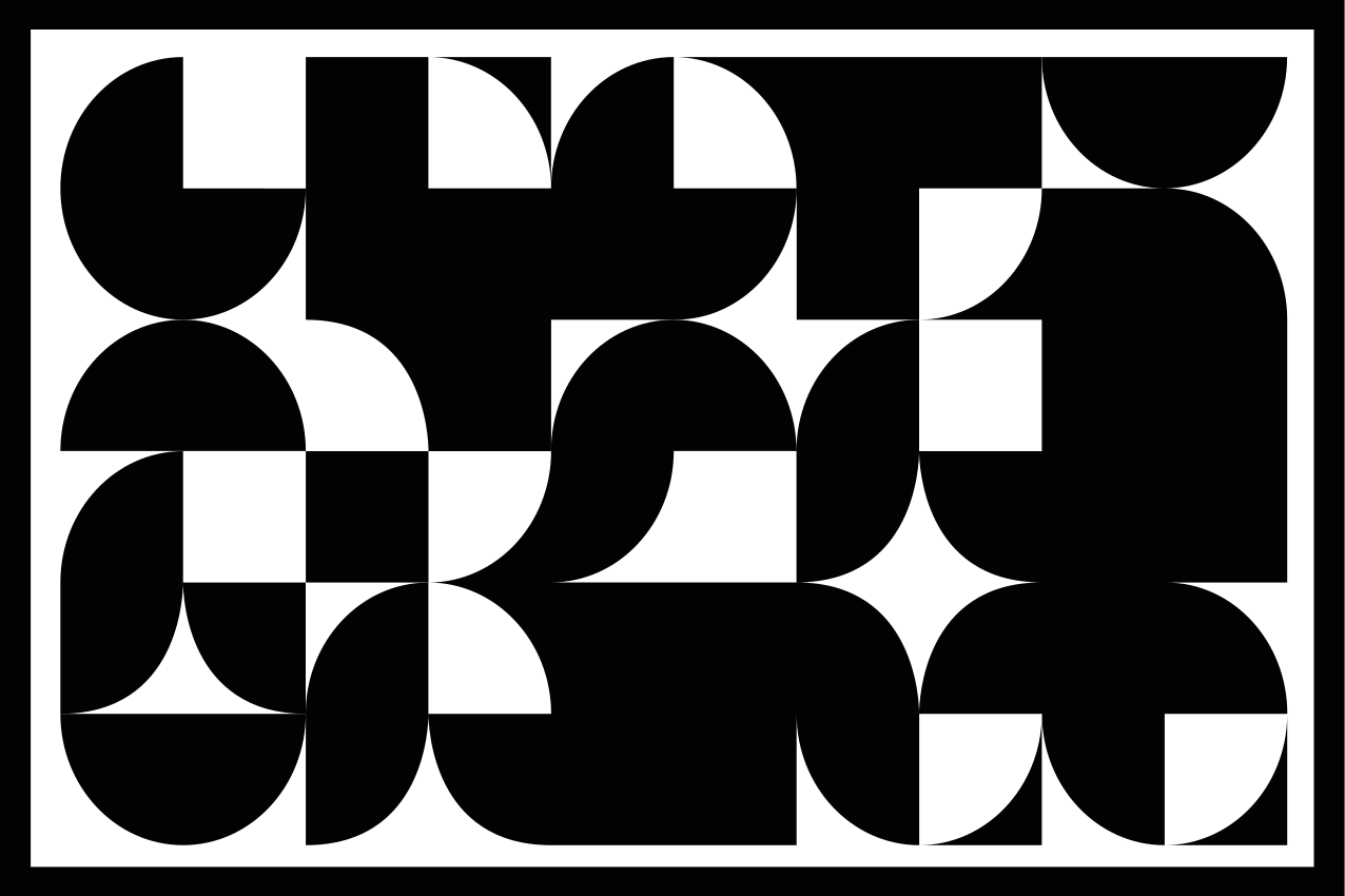 Mantel individual original Patrón de arte geométrico círculo negr - TenVinilo